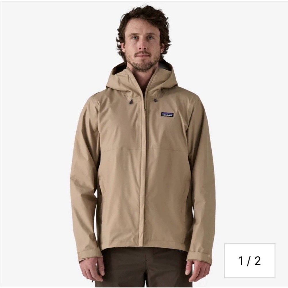Patagonia Men's XL Torrentshell 3L Jacket Rain Waterproof Grey Tan NWT - Picture 9 of 10